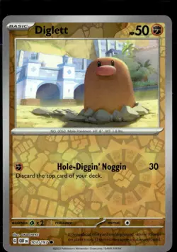 Pokemon Diglett 103/197 Obsidian Flames Reverse Holo Common 5 Card Lot - Image 1
