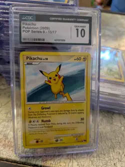(TOP POP 4) CGC 10 GEM MINT Pokemon 2009 Pop Series 9 Pikachu 15/17 card - Image 2