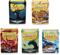 Dragon Shield Standard Size Card Sleeves Gold, Jet, Emerald, Ruby, Sapphire - Image 1