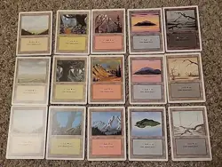 15x Revised 3rd Basic Land Lot 1 of each art MTG Magic the Gathering - Image 1