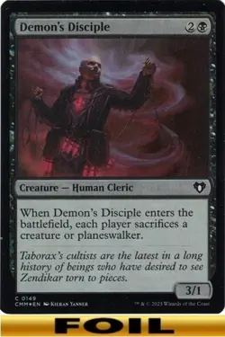 1x - Demon's Disciple - FOIL - Commander Masters - C NM MTG - Image 1
