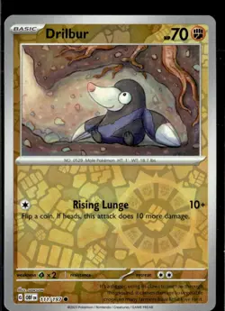 Pokemon Drilbur 111/197 Obsidian Flames Reverse Holo Common 5 Card Lot - Image 1