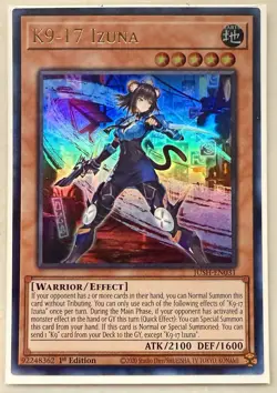 Yugioh! 1x K9-17 Izuna JUSH-EN031 Ultra Rare 1st Ed NM - Image 1