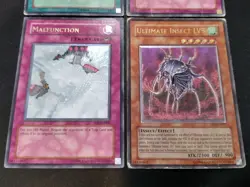Yugioh Ultimate Rare Set Of 4 - Ultimate Insect LV5, D.D. Trap Hole, etc. HP/DMG - Image 2