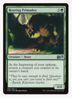 Roaring Primadox #196 M15 Magic Card in Protective Sleeve - Image 1