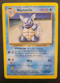 1999 Wartortle Evo Box Error Misprint Pokemon Card Base Set - 42/102 -Vintage - Image 1