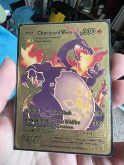 Shiny Charizard VMAX - Gold Foil Pokemon Display Card HP330 - Image 1