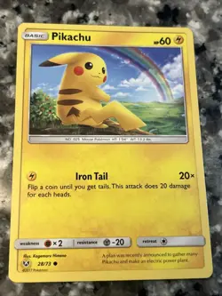 Pokemon TCG Shining Legends Pikachu Card #28/73 - Image 2