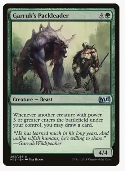 Garruk's Packleader #283 M15 Magic Card in Protective Sleeve - Image 1