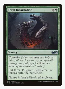Feral Incarnation #174 M15 Magic Card in Protective Sleeve - Image 1