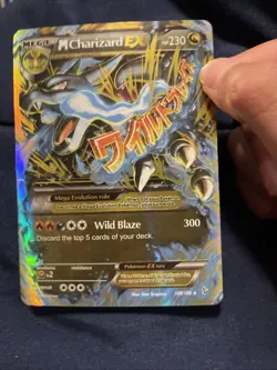 Pokemon Mega Charizard EX Blue Fire 2014 Halo Card Moderately Played - Image 1