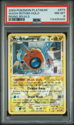 2009 POKEMON PLATINUM RISING RIVALS #RT5 WASH ROTOM-HOLO PSA 8 - Image 1