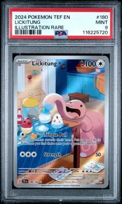 2024 POKEMON TEF EN-TEMPORAL FORCES 180 LICKITUNG ILLUSTRATION RARE PSA 9 - Image 1