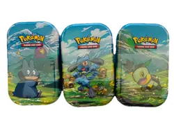 3 Pokemon TCG Sinnoh Stars Mini Tins: Turtwig, Munchlax, & Riolu Factory Sealed - Image 1