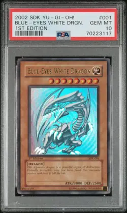 YUGIOH PSA 10 2002 Blue-Eyes White Dragon SDK-001 Ultra Rare 1st Edition *3117 - Image 1