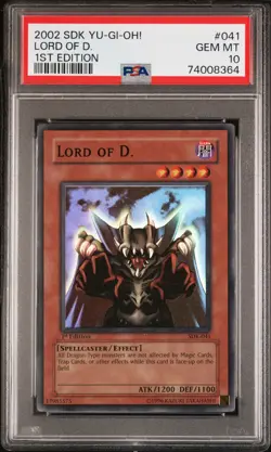 YUGIOH PSA 10 2002 Lord of D. SDK-041 Super Rare 1st Edition *8364 - Image 1