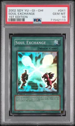YUGIOH PSA 10 2002 Soul Exchange SDY-041 Super Rare 1st Edition *2113 - Image 1