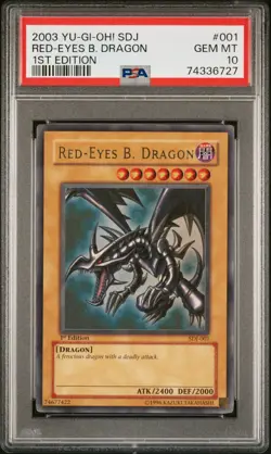 YUGIOH PSA 10 2003 Red-Eyes B. Dragon SDJ-001 Ultra Rare 1st Edition *6727 - Image 1