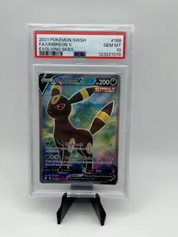 Umbreon V 188/203 Evolving Skies Full Art Rare PSA 10 Gem Mint Pokemon Card - Image 1