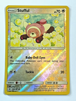 Stufful Reverse Holo 110/147 Pokemon Card 2017 Burning Shadows LP - Image 1