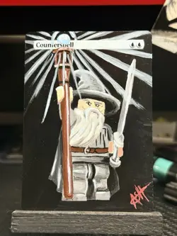 Lego Gandalf the Grey Mtg Counterspell Card Alteration - Image 1