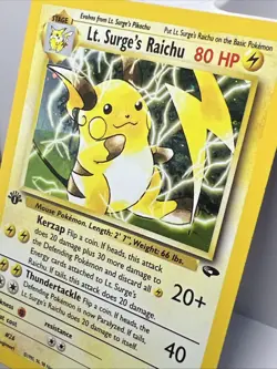 Lt. Surge’s Raichu 11/132 Gym Challenge 1st Edition Holo Pokemon Card 2000. NM - Image 3