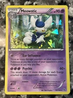 Pokemon TCG Meowstic 43/106 Cracked Ice Holo Rare Card - Image 1