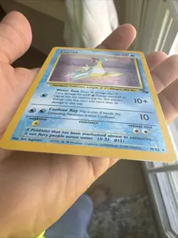 Pokemon TCG Lapras Fossil Holo Unlimited Rare Card 10/62 Vintage - Image 3