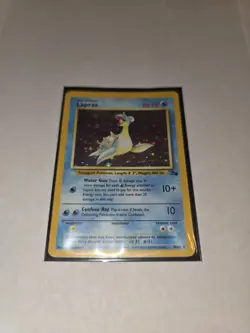 Pokemon TCG Lapras Fossil Holo Unlimited Rare Card 10/62 Vintage - Image 2