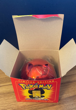 23K Gold Plated PIKACHU Trading Card 1999 Burger King Pokemon Sealed Ball - Image 2