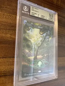 MTG✨FOREST Full Art GALAXY FOIL✨Unfinity BGS 9.5 GEM MINT Land Adam PAQUETTE Art - Image 3