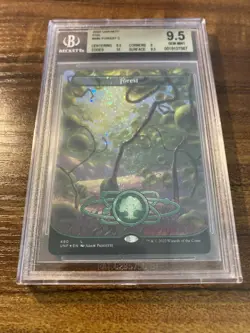 MTG✨FOREST Full Art GALAXY FOIL✨Unfinity BGS 9.5 GEM MINT Land Adam PAQUETTE Art - Image 5