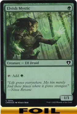 1x - Llanowar Elves - FOIL - Commander Masters - C NM MTG - Image 1