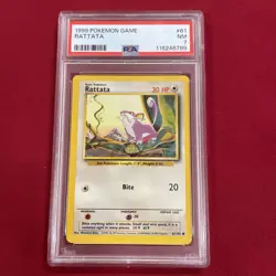 Graded PSA 7 1999 Pokemon Game Rattata #61 NM - Image 1