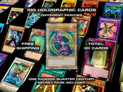 YUGIOH 100 CARDS ALL HOLO - 100 YuGiOh! Holographic card lot + Quarter Century - Image 2