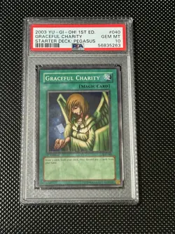 YUGIOH PSA 10 2003 Graceful Charity SDP-040 Super Rare 1st Edition *5263 - Image 1