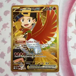 Pokemon Destined Rivals Ethans Ho-oh EX Hyper Rare Gold Card PSA 239/182 - Image 1