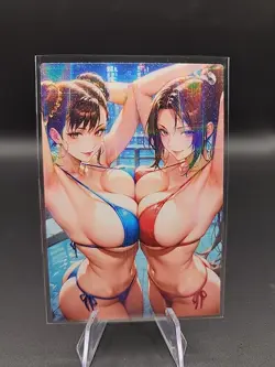 Chun Li And Mai Shiranui Anime Waifu Card Doujin ACG Goddess Holo - Image 1