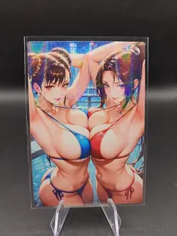 Chun Li And Mai Shiranui Anime Waifu Card Doujin ACG Goddess Holo - Image 2