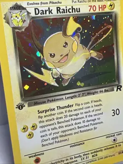 Dark Raichu 83/82 Team Rocket 1st Edition Holo Rare Pokemon Card 2000. NM - Image 2