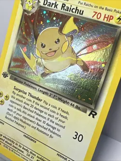 Dark Raichu 83/82 Team Rocket 1st Edition Holo Rare Pokemon Card 2000. NM - Image 3