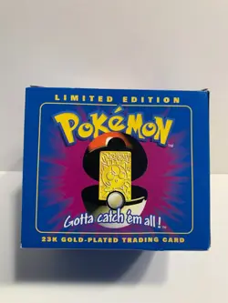 1999 Pokemon Jigglypuff Burger King 23K Gold Plated Trading Card w/Pokeball NIB - Image 3
