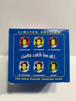 1999 Pokemon Jigglypuff Burger King 23K Gold Plated Trading Card w/Pokeball NIB - Image 5