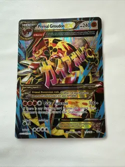PRIMAL GROUDON EX FULL ART HOLO 151/160 LP PRIMAL CLASH OMEGA POKEMON CARD - Image 1