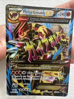 PRIMAL GROUDON EX FULL ART HOLO 151/160 LP PRIMAL CLASH OMEGA POKEMON CARD - Image 1