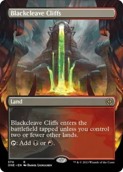 MTG English Blackcleave Cliffs (Borderless) NM Normal Phyrexia: All Will Be One - Image 1