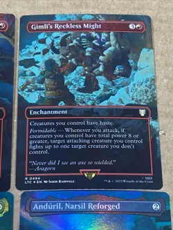 MTG Lord of the Rings, Borderless 6 Cards Legolas’s Quick Reflexes, Aragorn Etc - Image 5