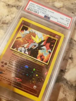 2001 Pokemon Game Entei Rev. Foil Pokemon 3 Movie Promo #34 PSA 8 - Image 2