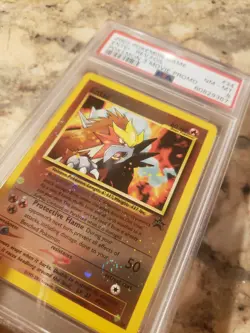 2001 Pokemon Game Entei Rev. Foil Pokemon 3 Movie Promo #34 PSA 8 - Image 4