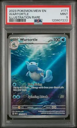 2023 POKEMON MEW EN-151 #171 WARTORTLE ILLUSTRATION RARE - PSA 9 - Image 1